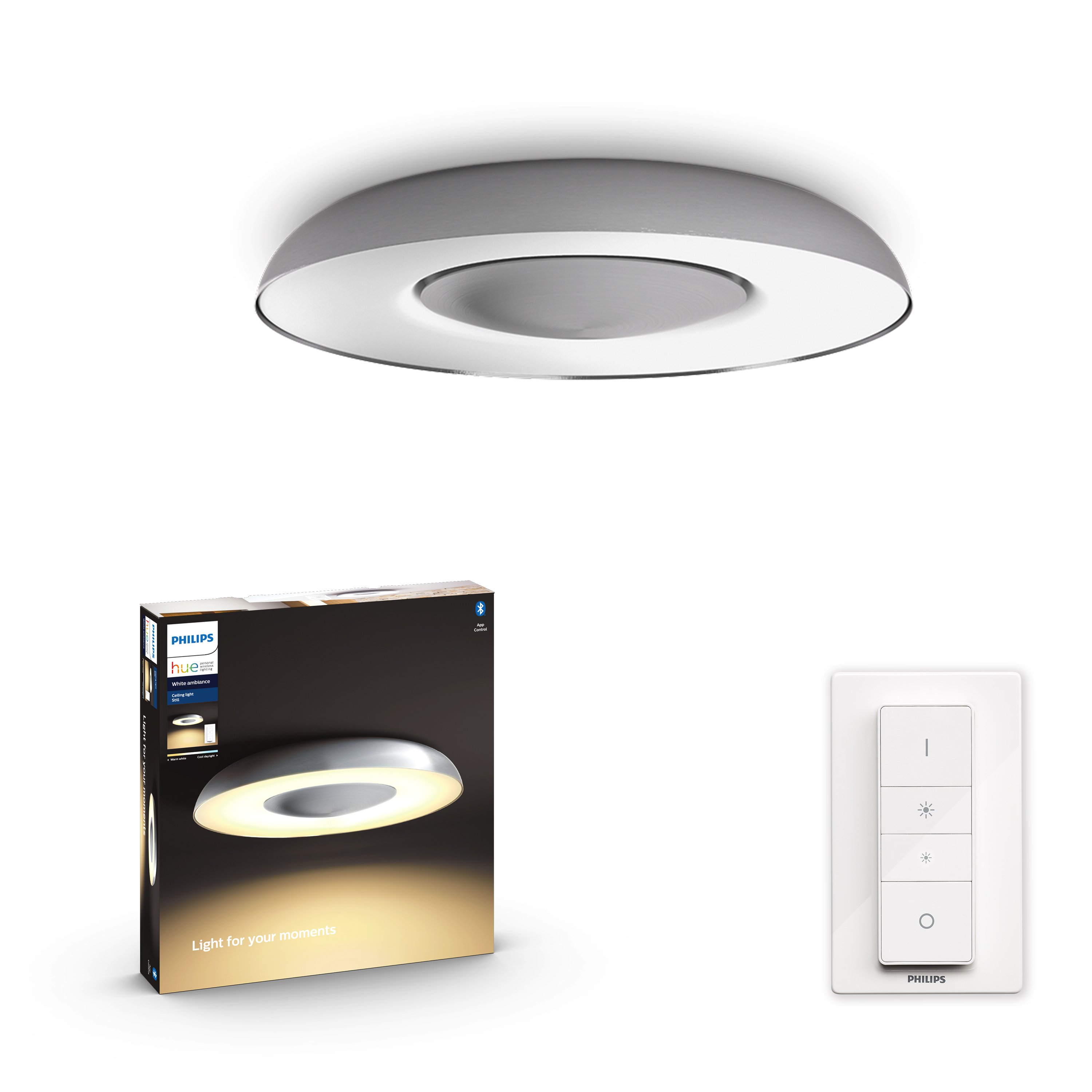 Philips Hue - Still Hue Ceiling Lamp Aluminium 1x32W - White Ambiance