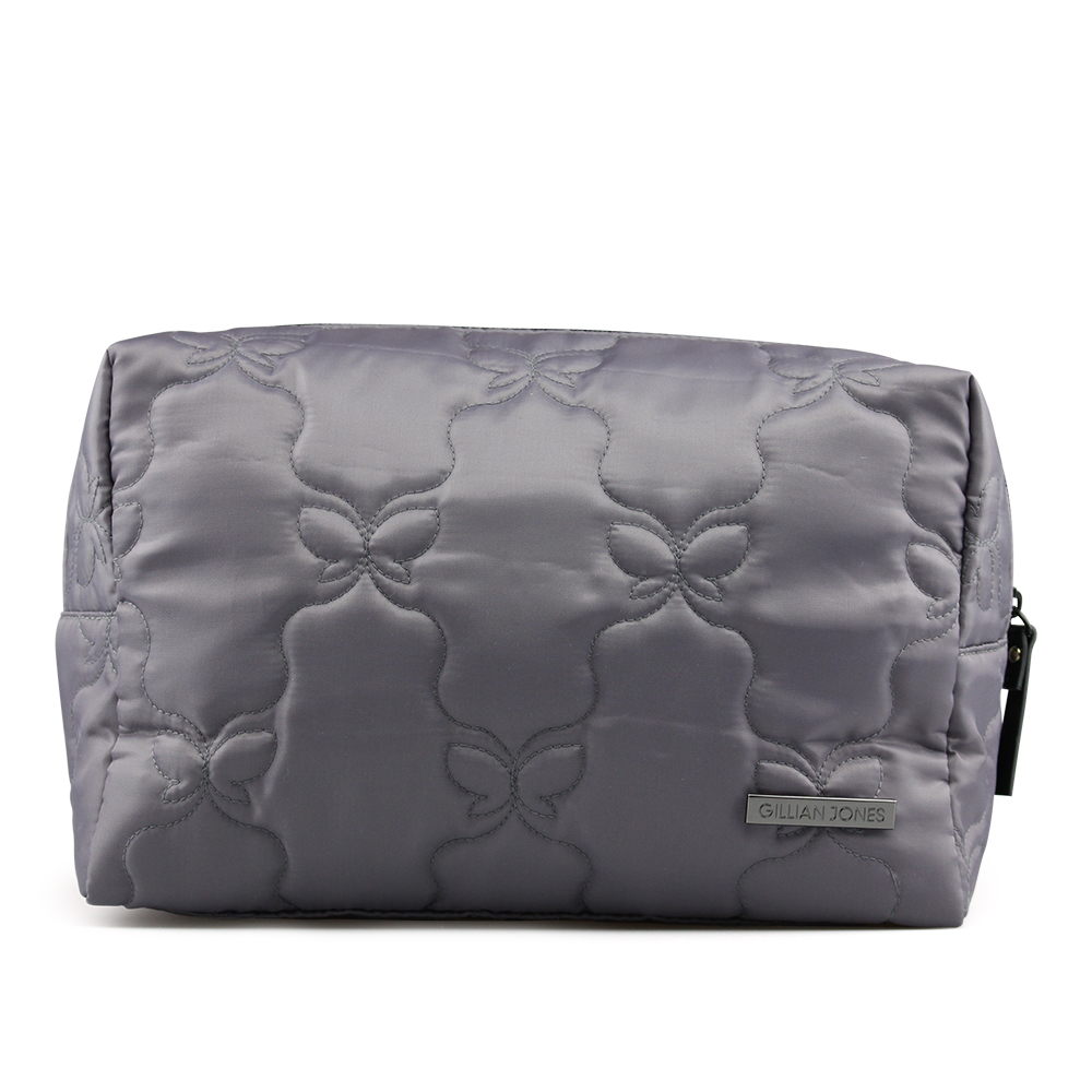 Gillian Jones - Makeup Purse - Grey Butterfly Quilt