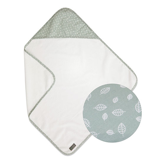 Vinter & Bloom - Nordic Leaf Hooded Bath Towel - Mild Green