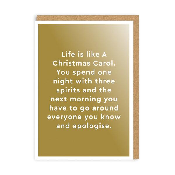 Life Is Like A Christmas Carol Christmas Card