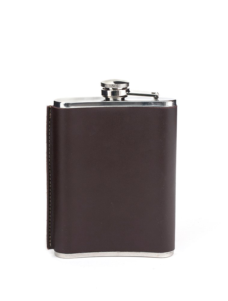 Leather Hip Flask 230ml (BA61-L)