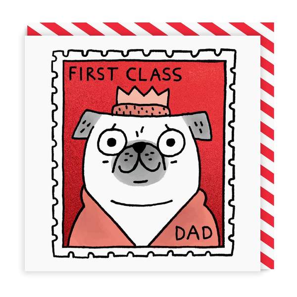 First Class Dad Square Greeting Card
