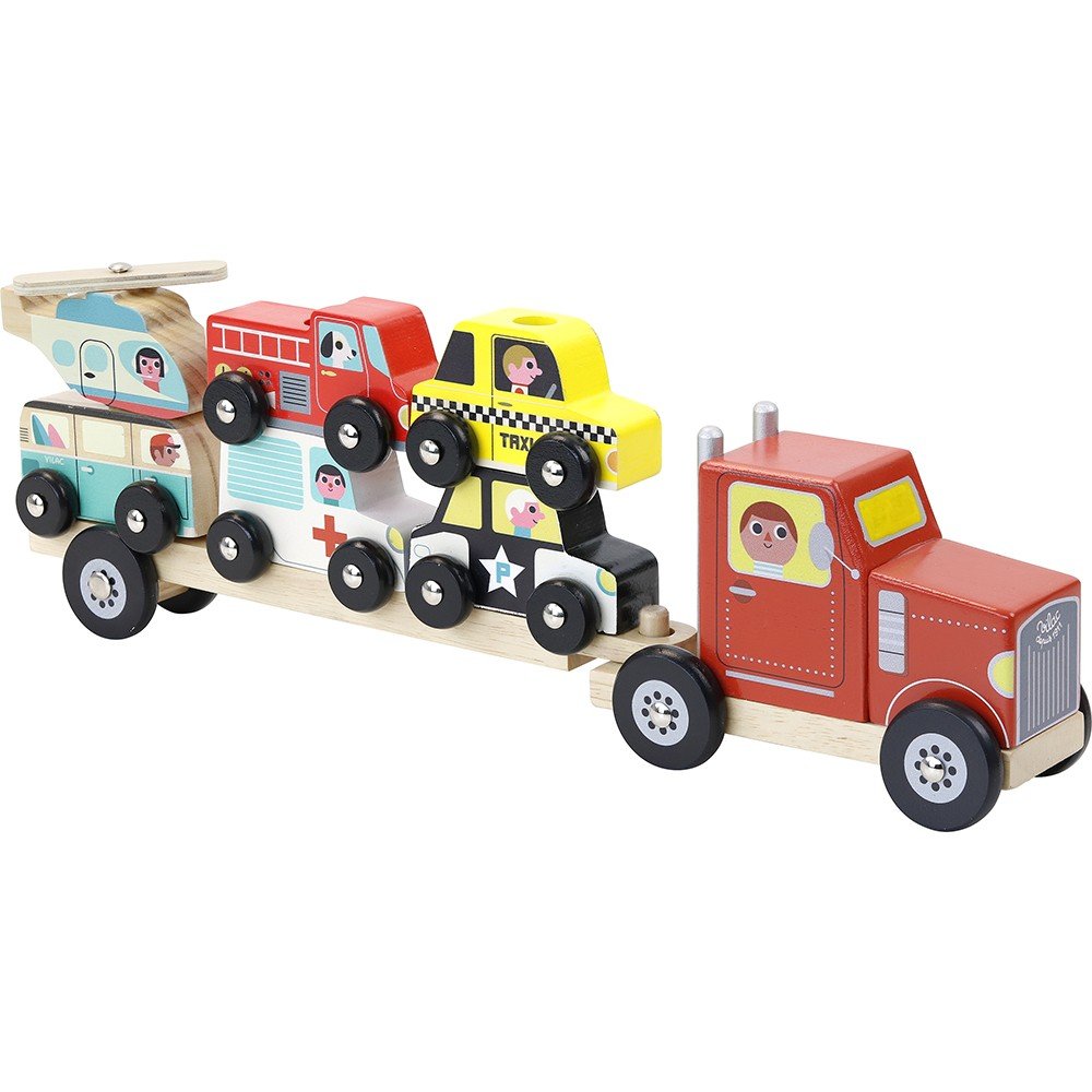 Vilac - Truck and trailer with stacking cars (7601)