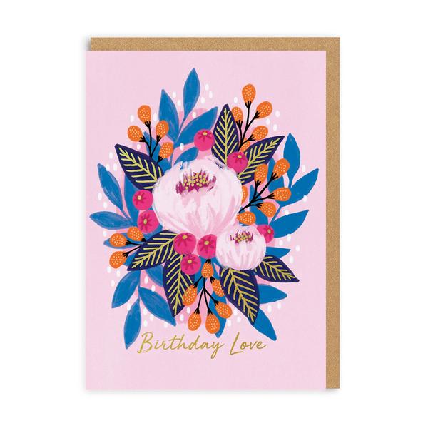 Birthday Love Floral Greeting Card