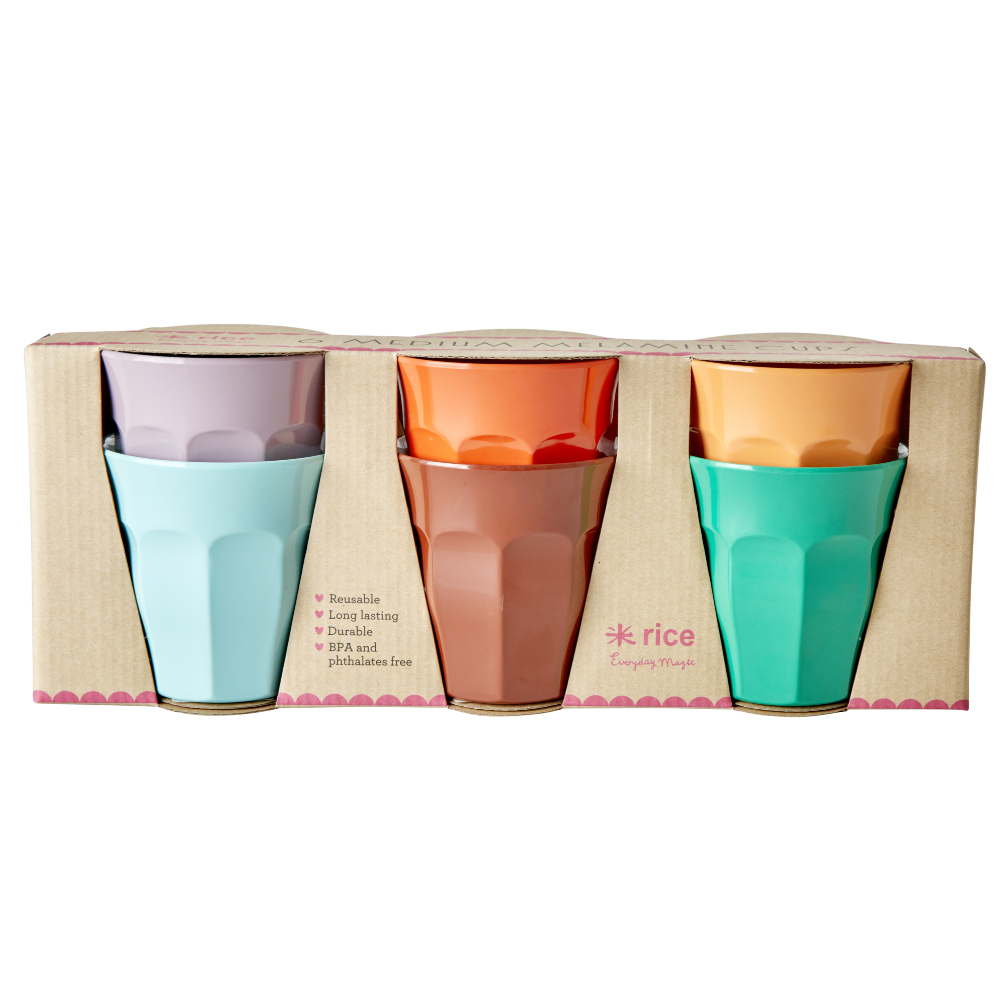 Rice - Medium Melamine Cups 6 Pcs - Follow The Call of The Disco Ball
