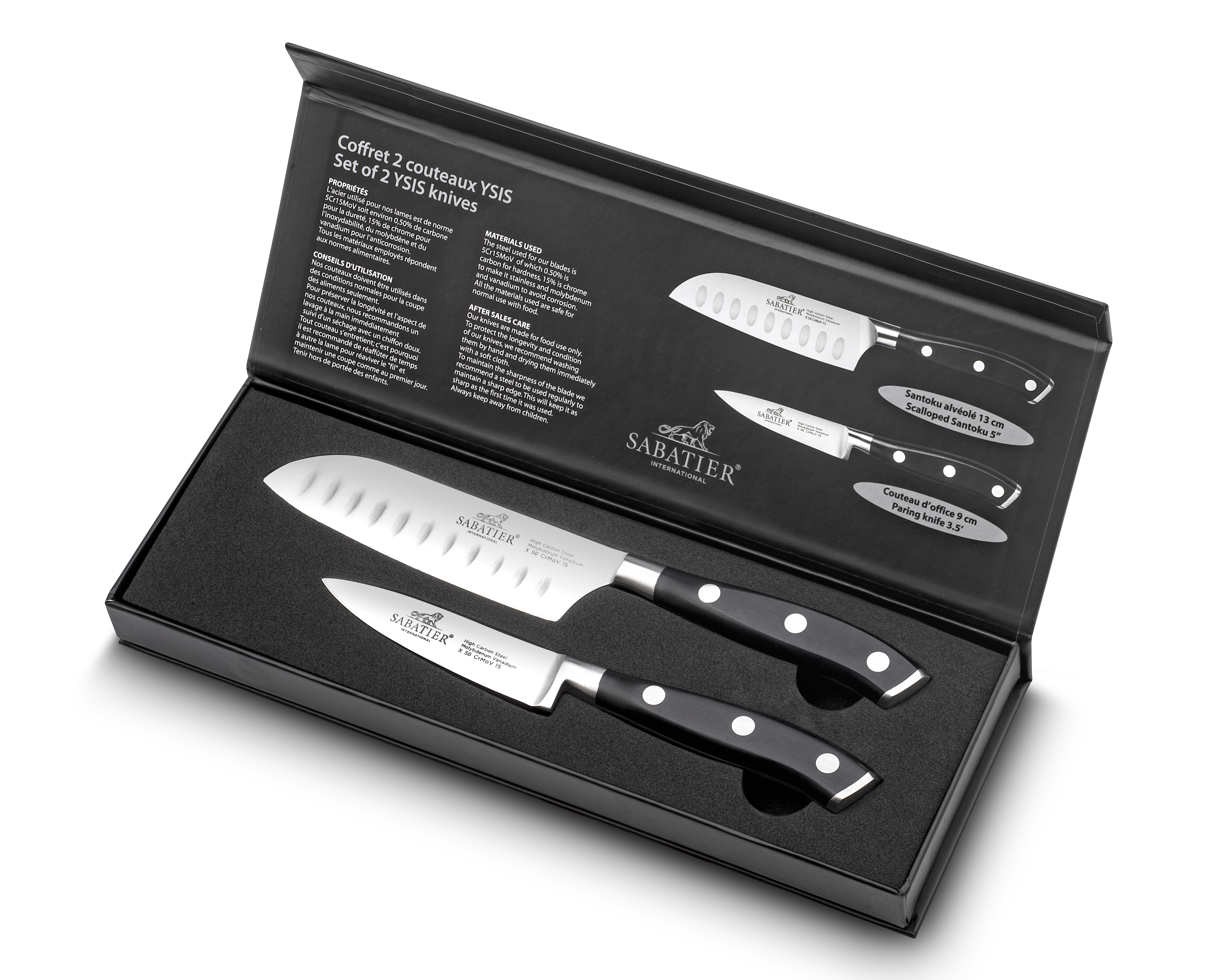 Lion Sabatier - Ysis Knife Set 2 pcs - Black/Steel (910180)