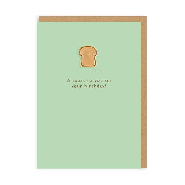 Toast Enamel Pin Birthday Greeting Card