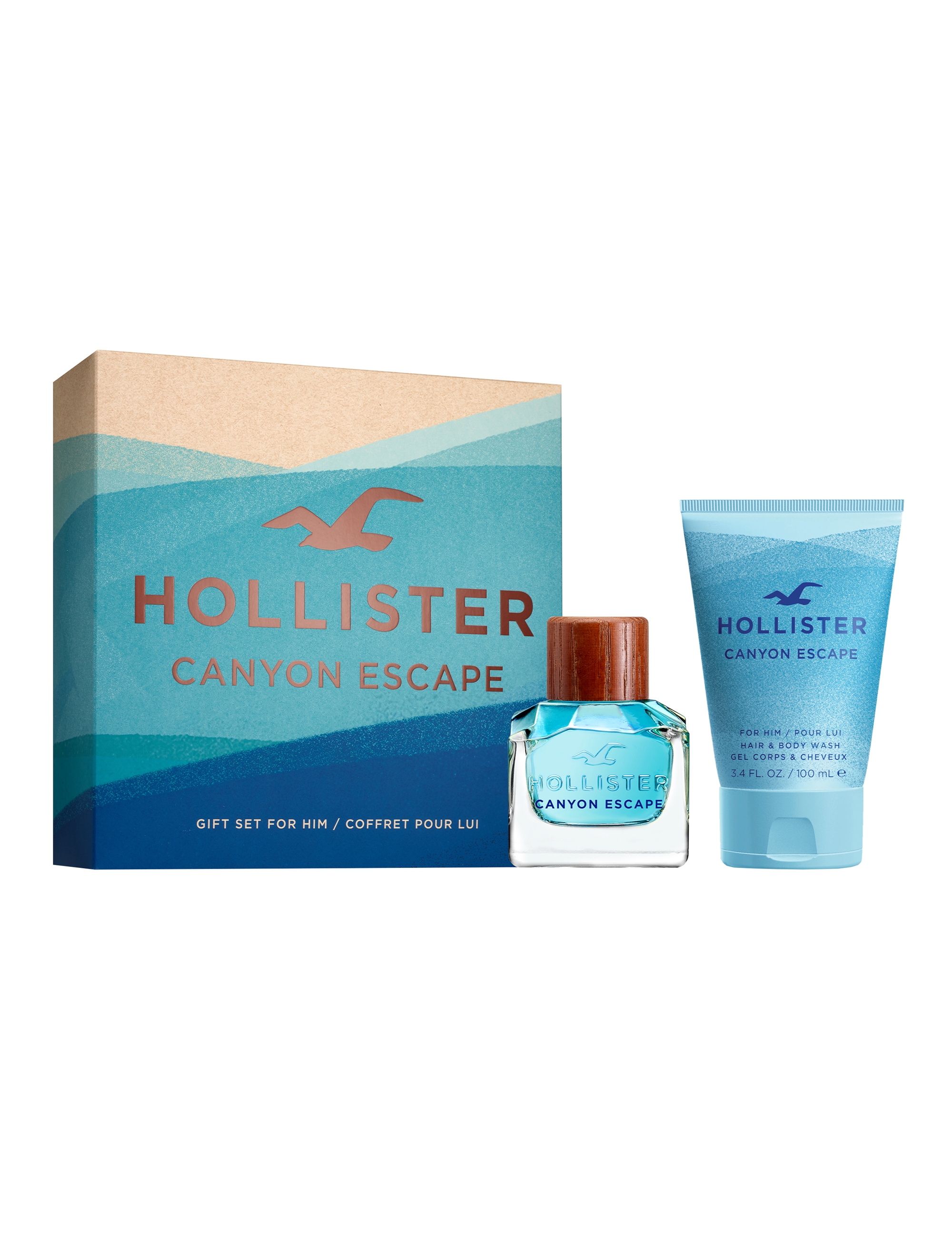 Hollister - Canyon Escape for Him EDT 50 ml + Hair & Body Wash 100ml - Giftset