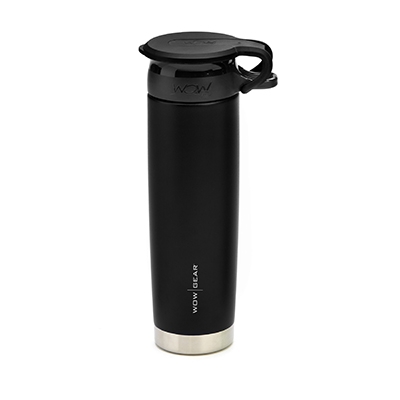 WOW - Double-Walled SS Bottle 650 ml - Black/Black