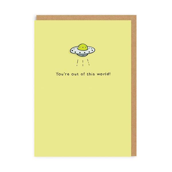 UFO Enamel Pin Greeting Card