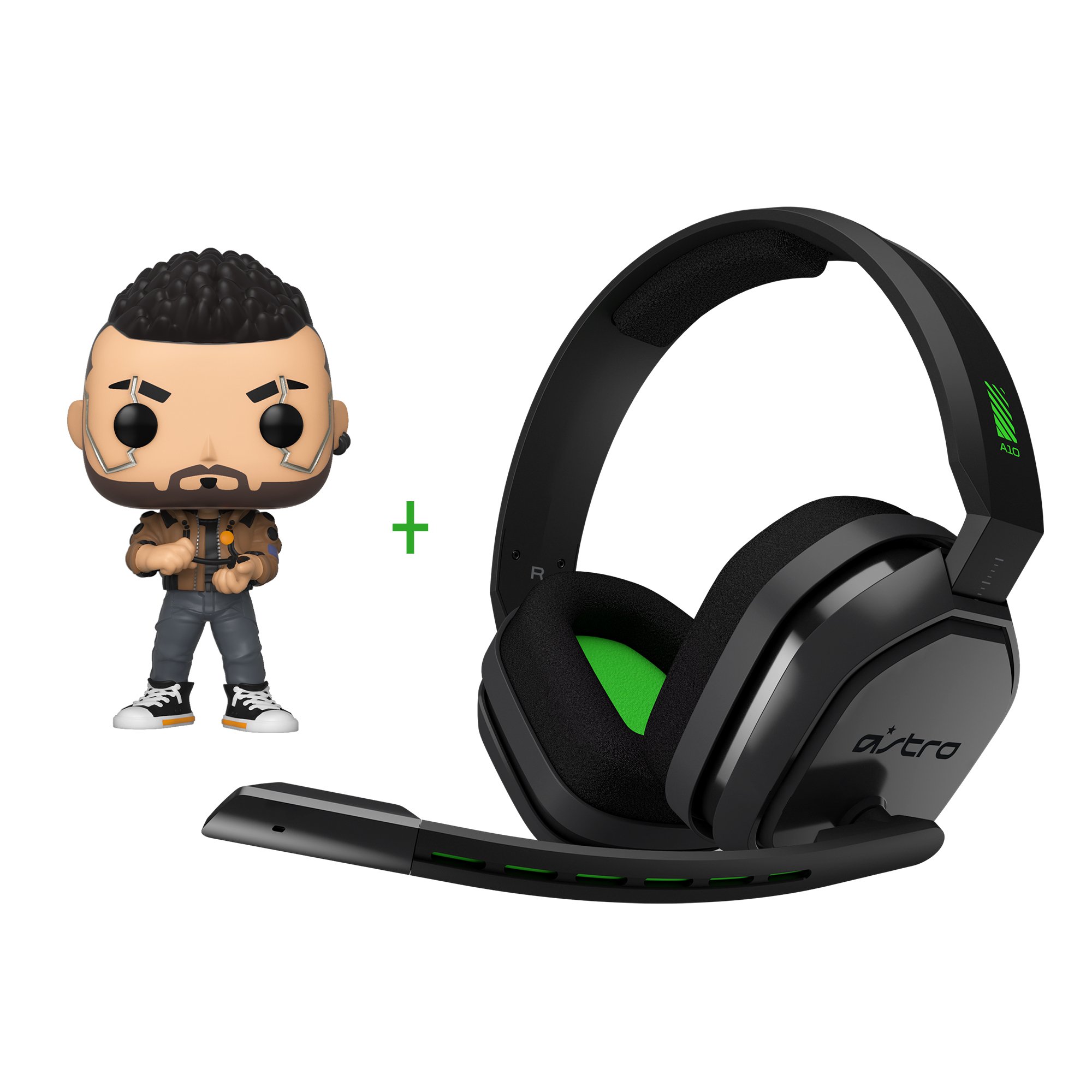 Astro - A10 Gaming Headset XB1-S,X Grey/Green + Funko! POP - Games: Cyberpunk 2077 - V-Male (47159) - Bundle