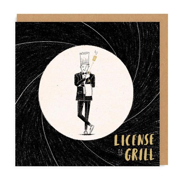 Licence to Grill Square Greeting Card