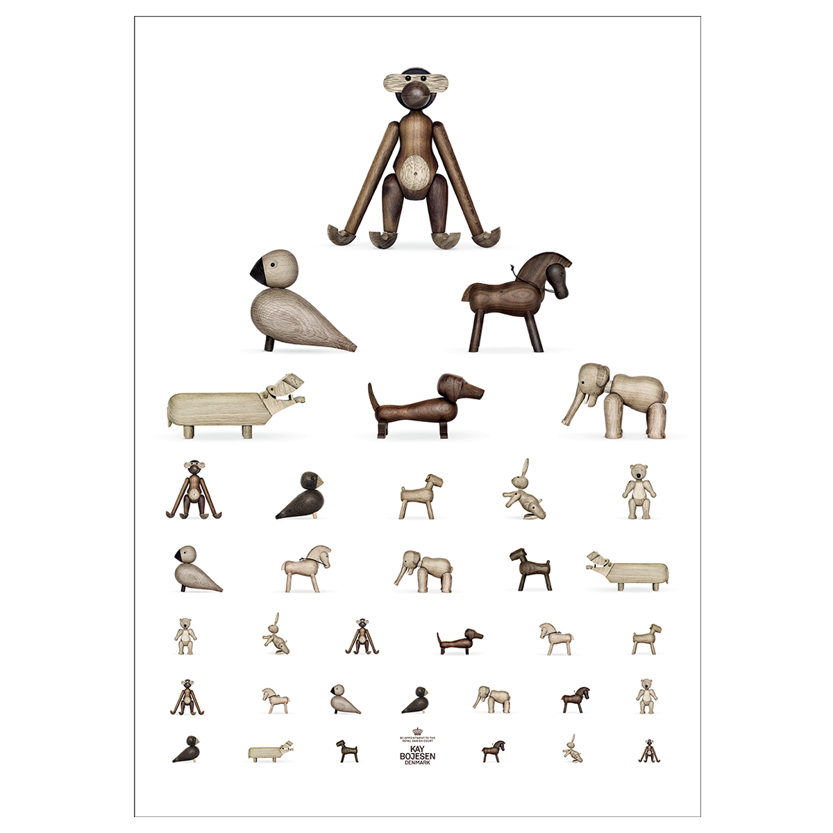 Kay Bojesen - Poster 50 x 70 cm - Brown/White (39490)