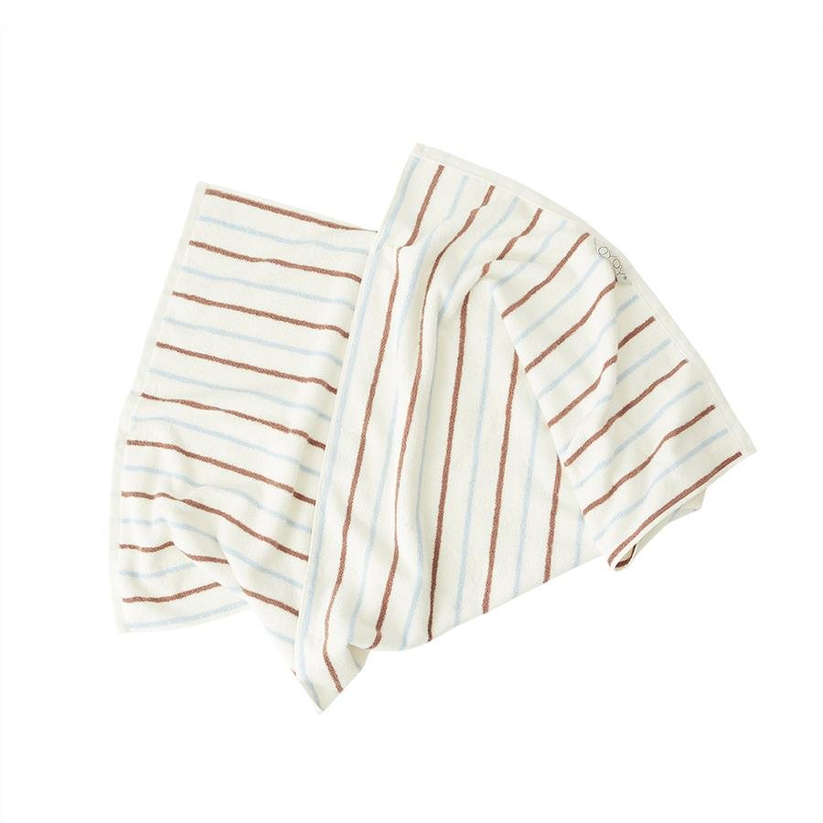 OYOY Living - Raita Organic Bath Towel - 70x140 cm - Caramel / Ice Blue