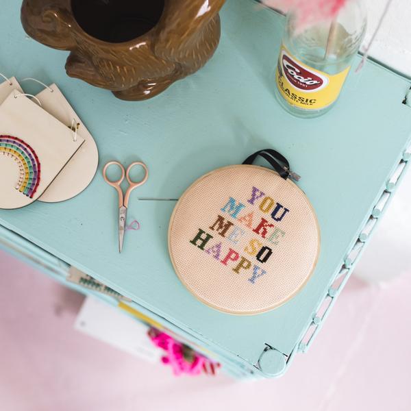 You Make Me So Happy Embroidery Hoop