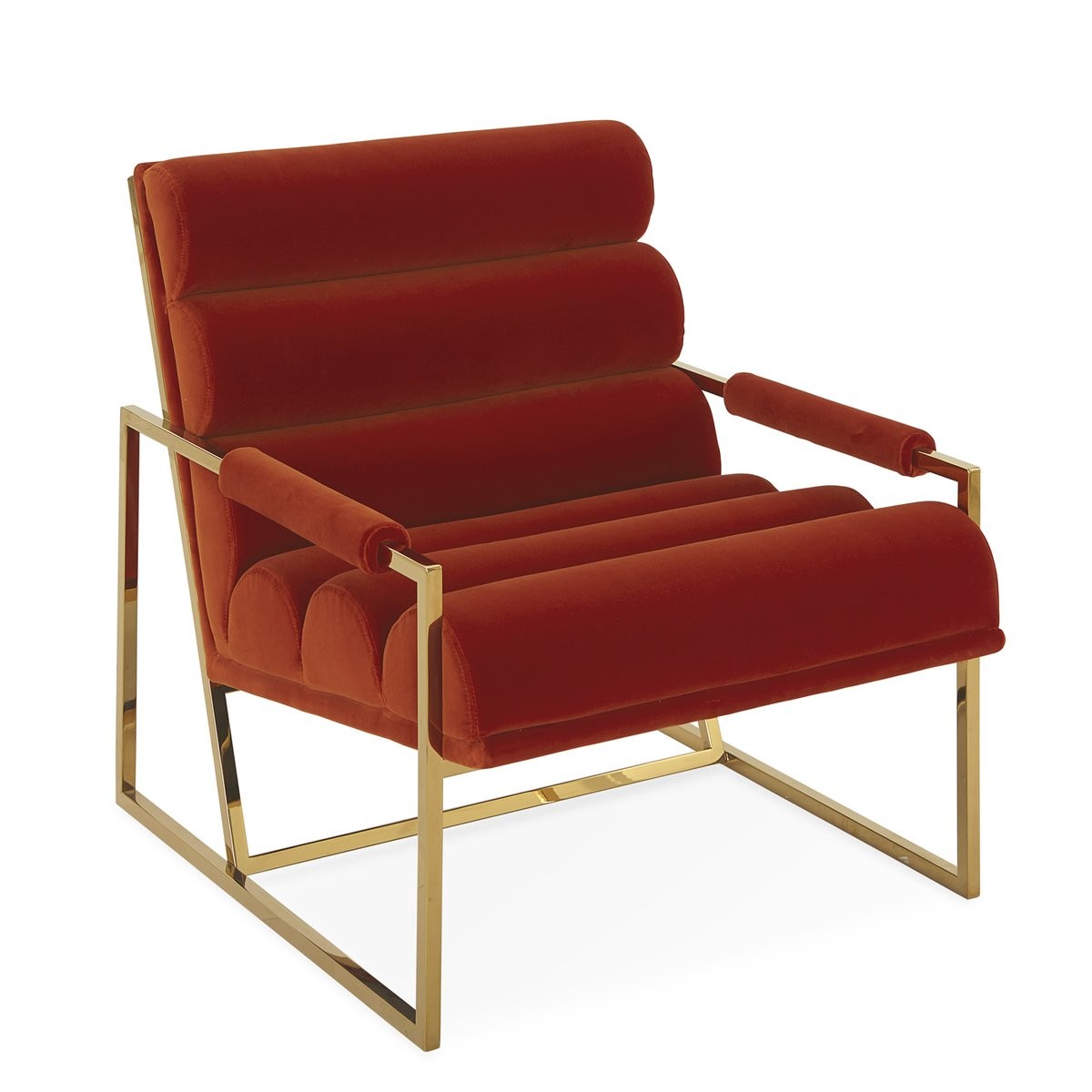 Jonathan Adler I Channeled Goldfinger Lounge Chair I Varese Persimmon