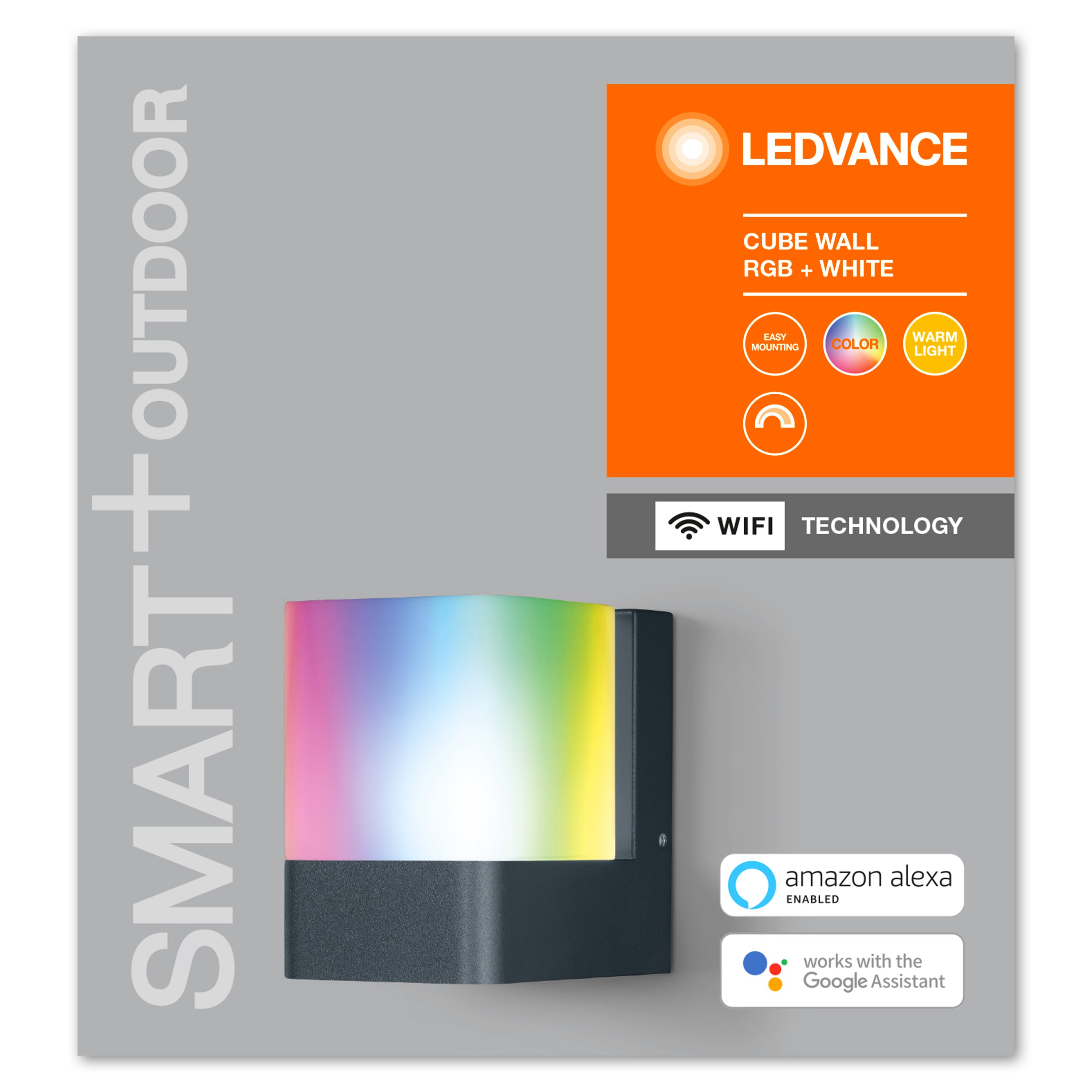 Ledvance - Smart+ Outdoor Cube RGBW Wall Light