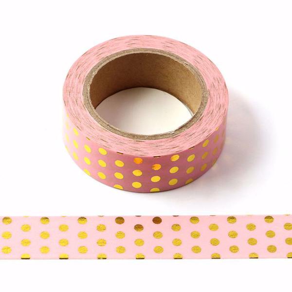 Pink and Gold Spot Washi Tape