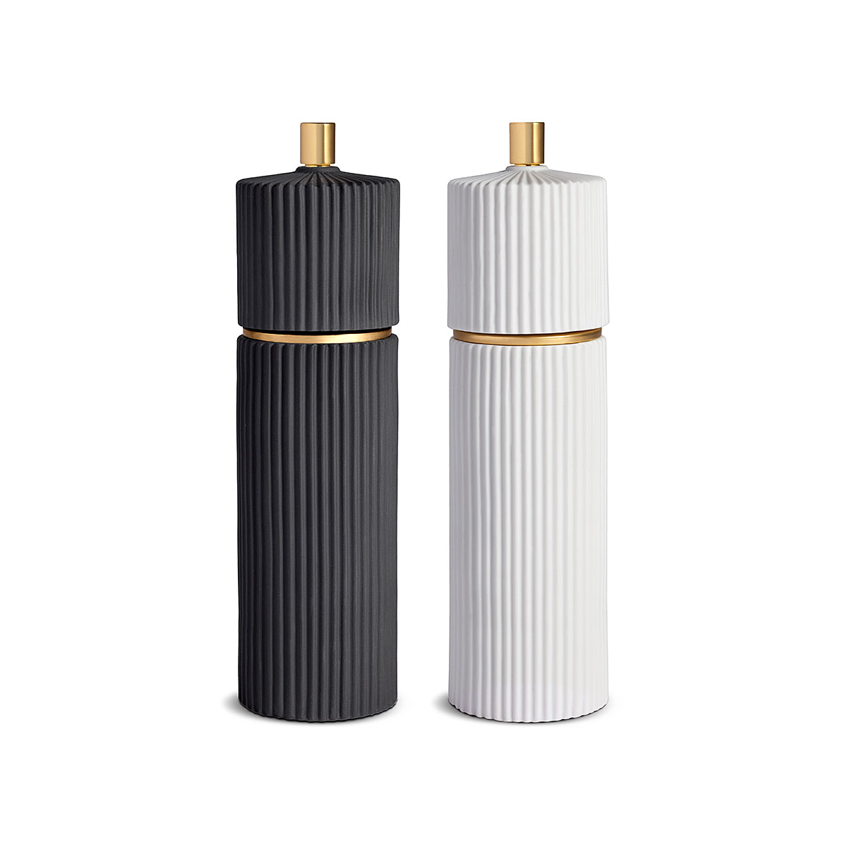 L'Objet I Ionic Salt + Pepper Mills Spice Jewels Large Black White