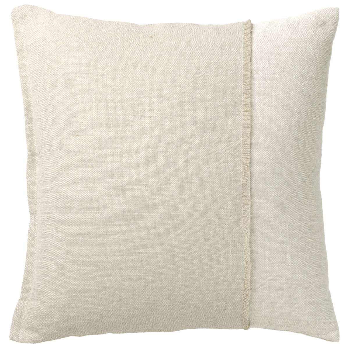 de Le Cuona | Haiku Panel Cushion With Fringe Detail Husk/Paper