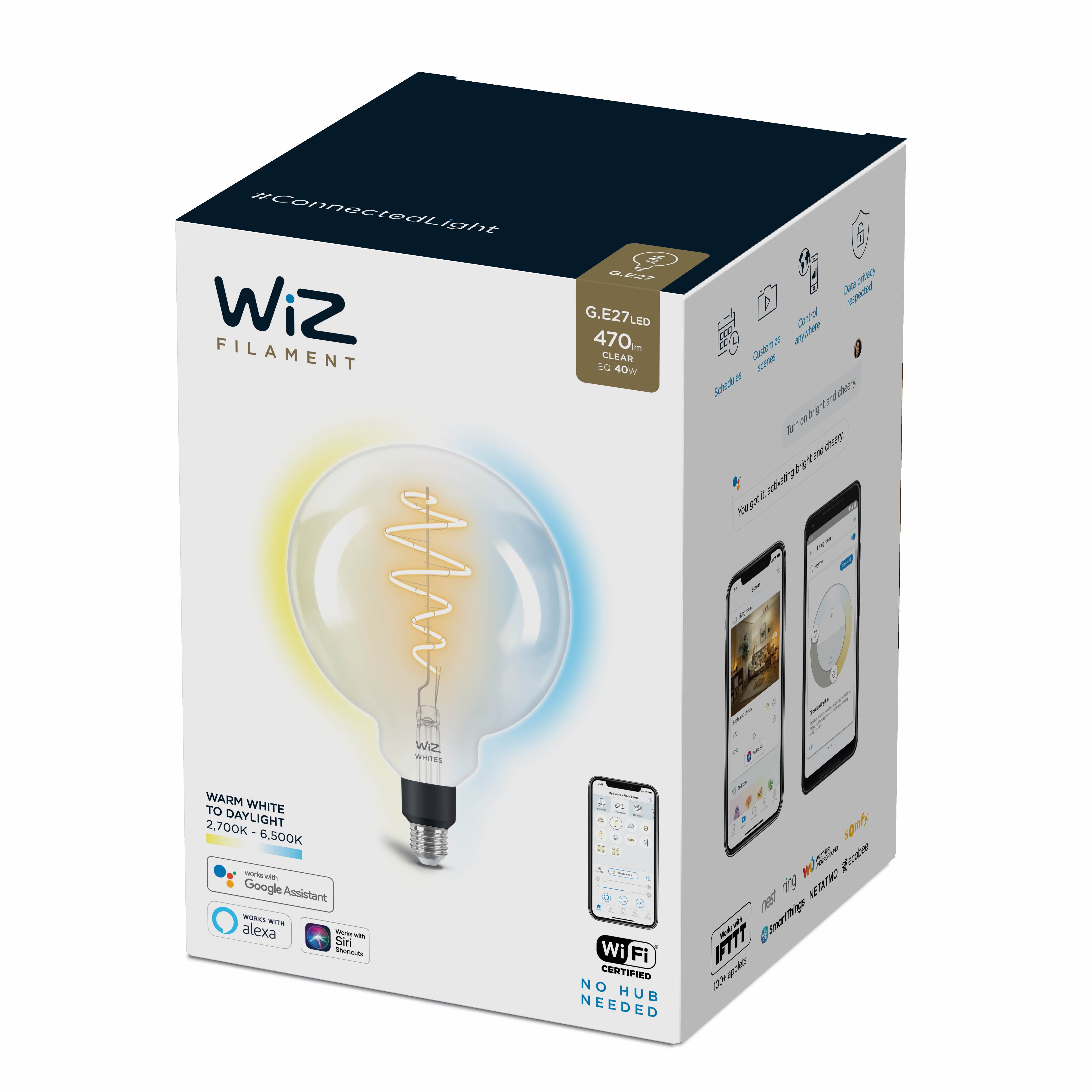 WiZ - G200 Clear globe E27 Tunable white - Smart Home