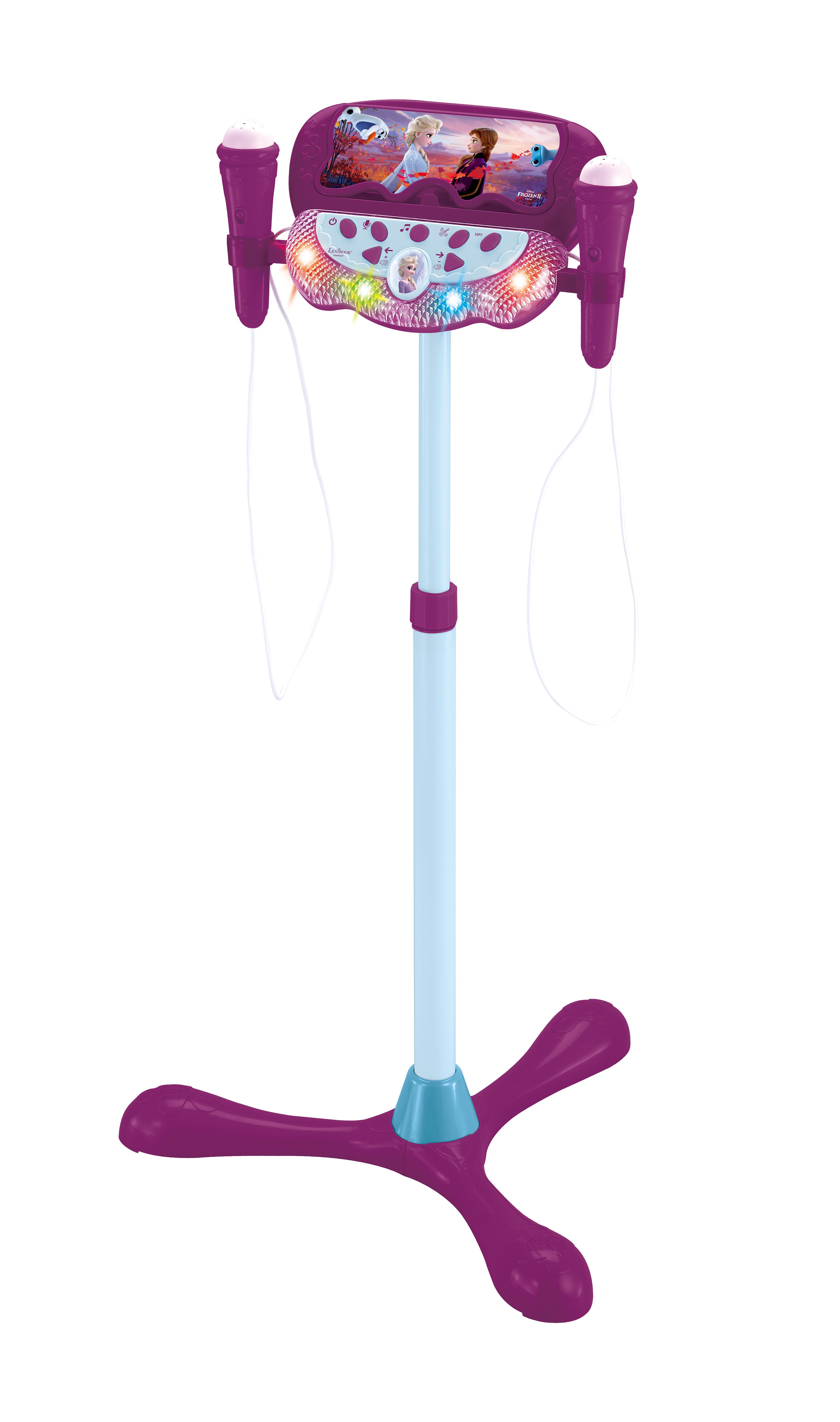 Lexibook - Frozen Adjustable Stand with 2 Mic with Voice Effects, Lights, Speaker with Aux-in (S160FZ)