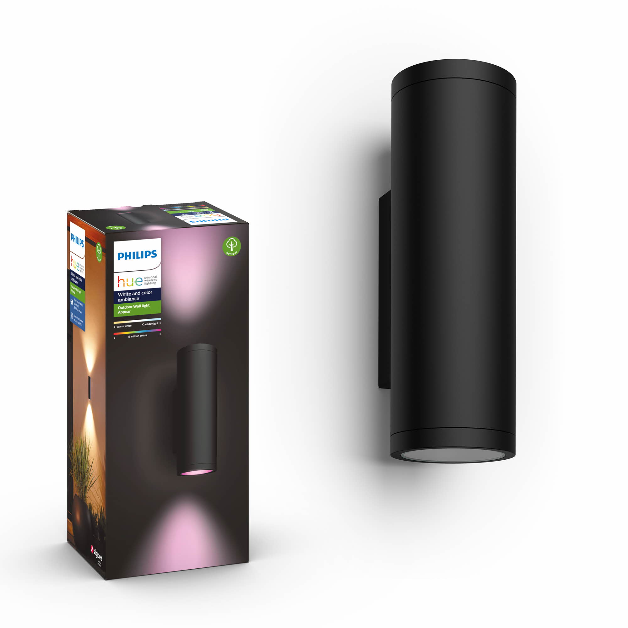 Philips Hue - Appear Wall Light - Hue Outdoor - White & Color Ambiance