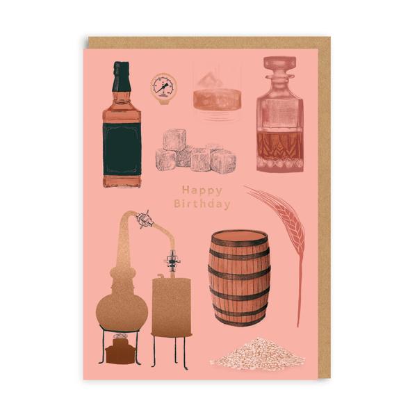 Happy Birthday Whiskey Greeting Card