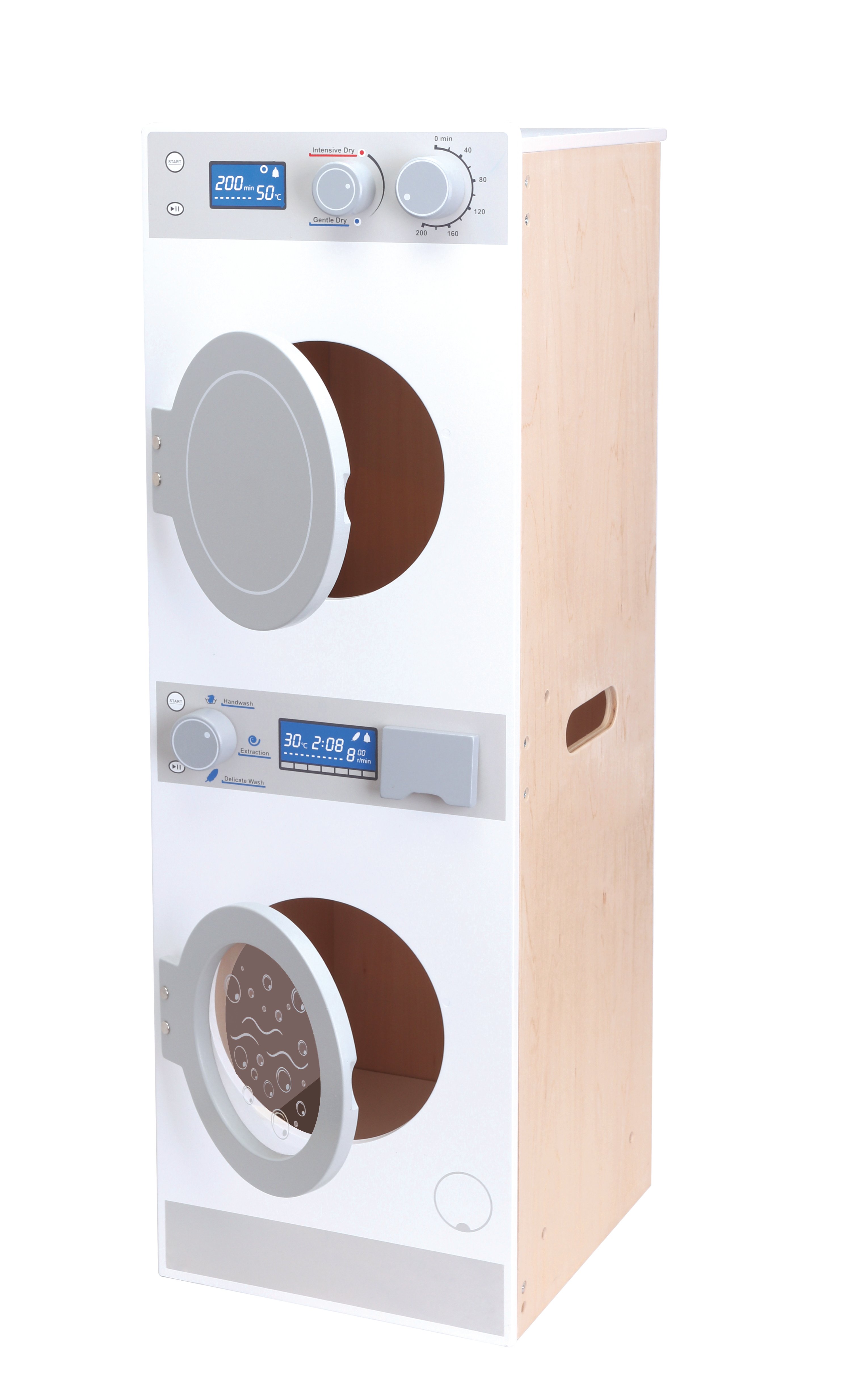 Small Wood - Washer & Dryer - Grey (SKC5214)
