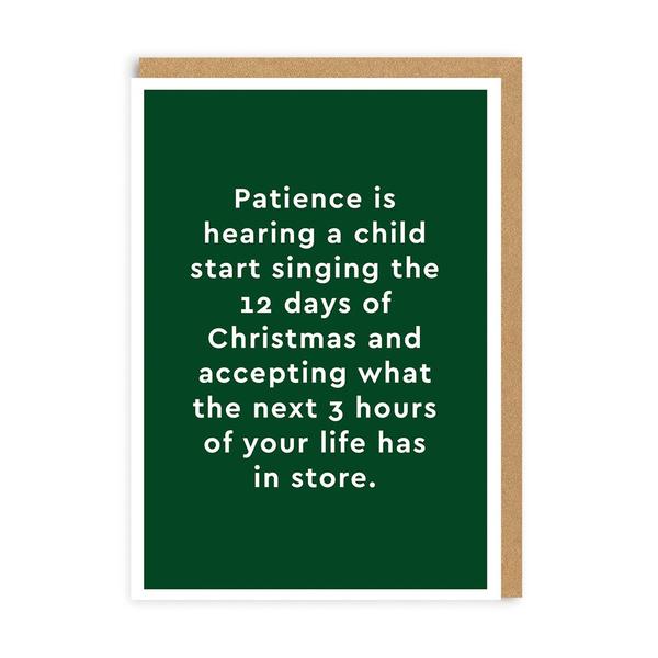 Patience At Christmas Card