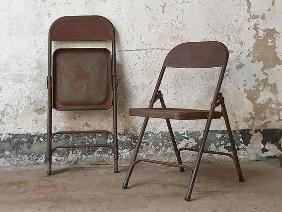 Vintage Metal Folding Chairs - Rustic