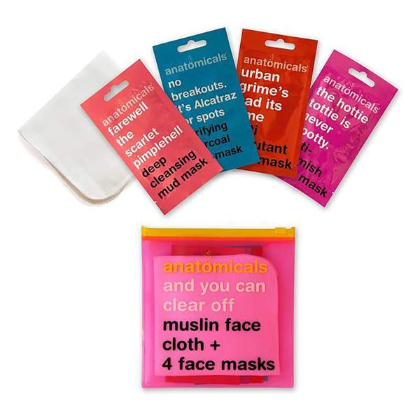 Clear Off Face Masks & Muslin Cloth Bag