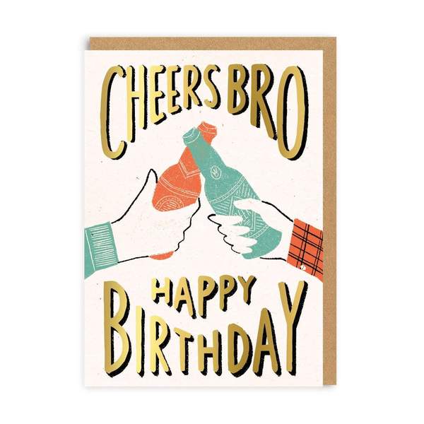 Cheers Bro Birthday Greeting Card
